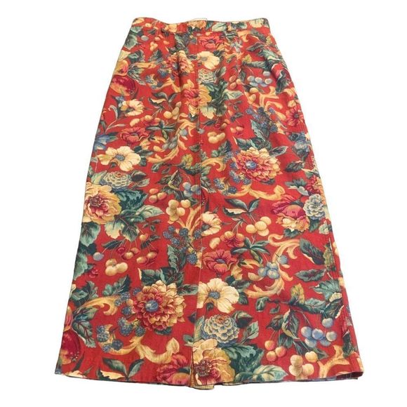 Skirts Vintage8s 90s On The Verge Floral Maxi Skirt Full Button Front